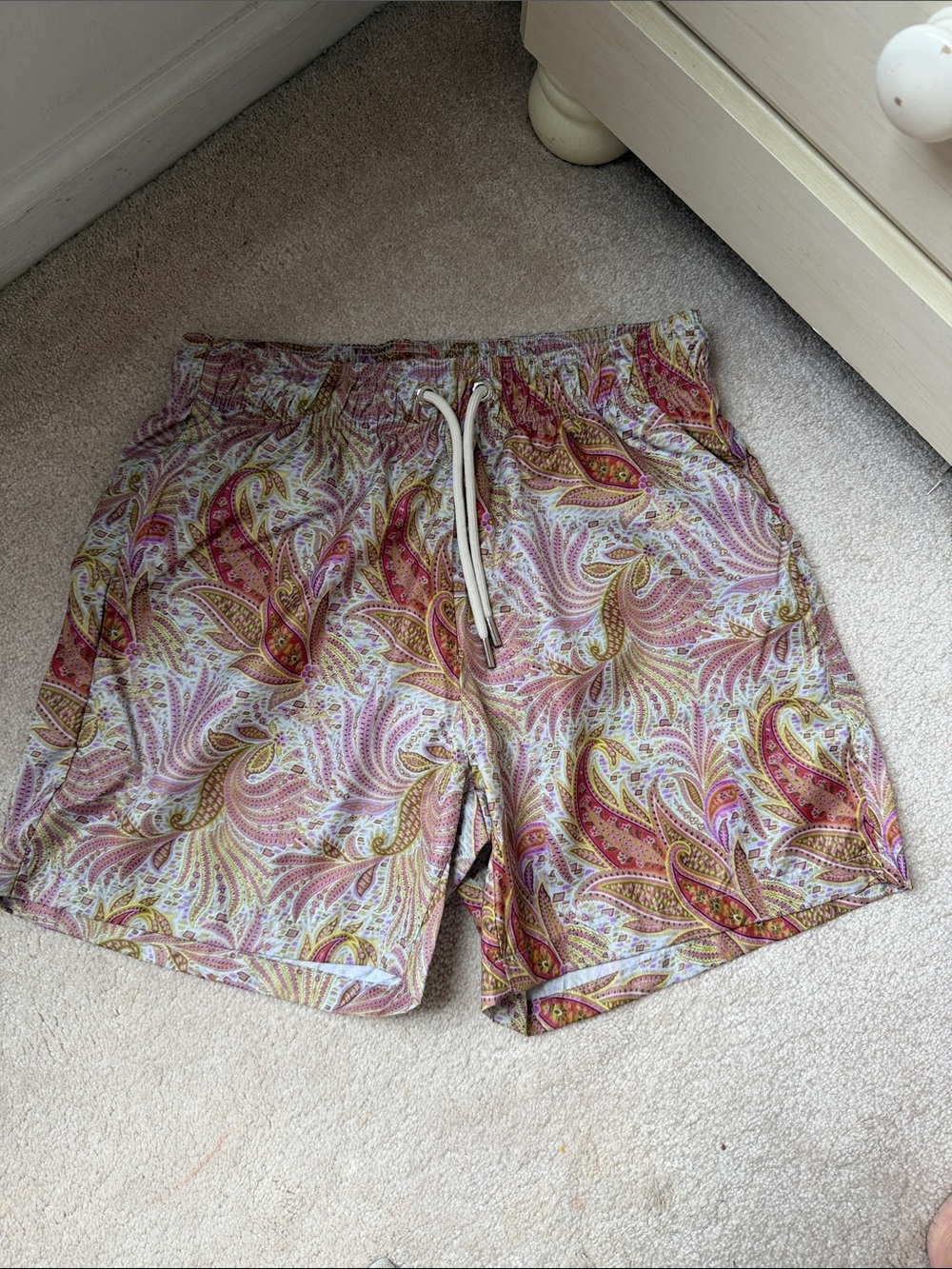 Men's ETRO Swim Trunks - Pink & Gold